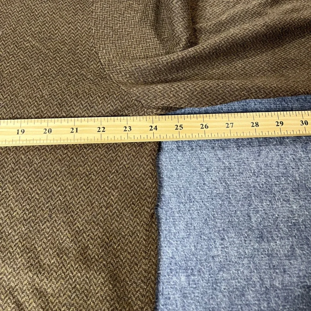 Polo Ralph Lauren Mens V Neck Sweater Brown Pima‎ Cotton Textured Knit XL Hole